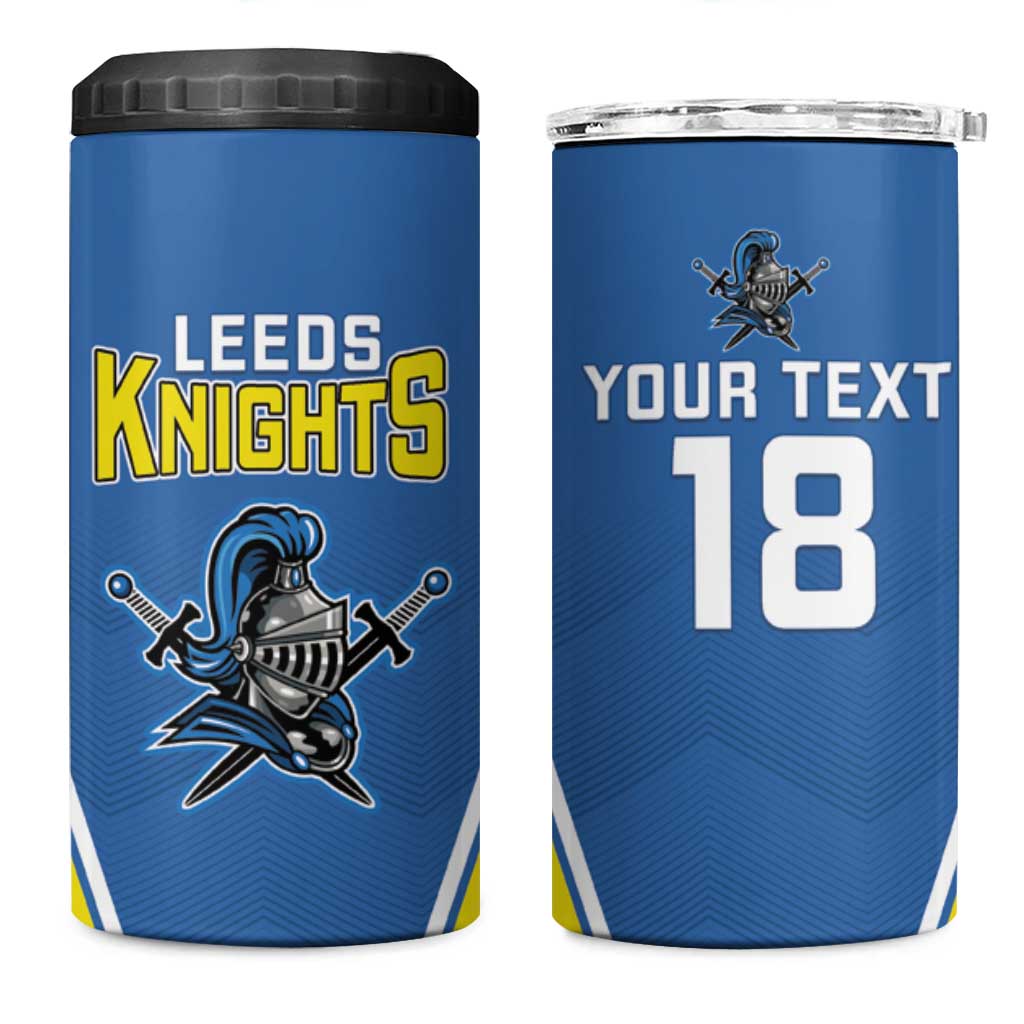 Custom West Knights of Yorkshire 4 in 1 Can Cooler Tumbler Skate Hard Hit Harder Blue Version - Wonder Print Shop