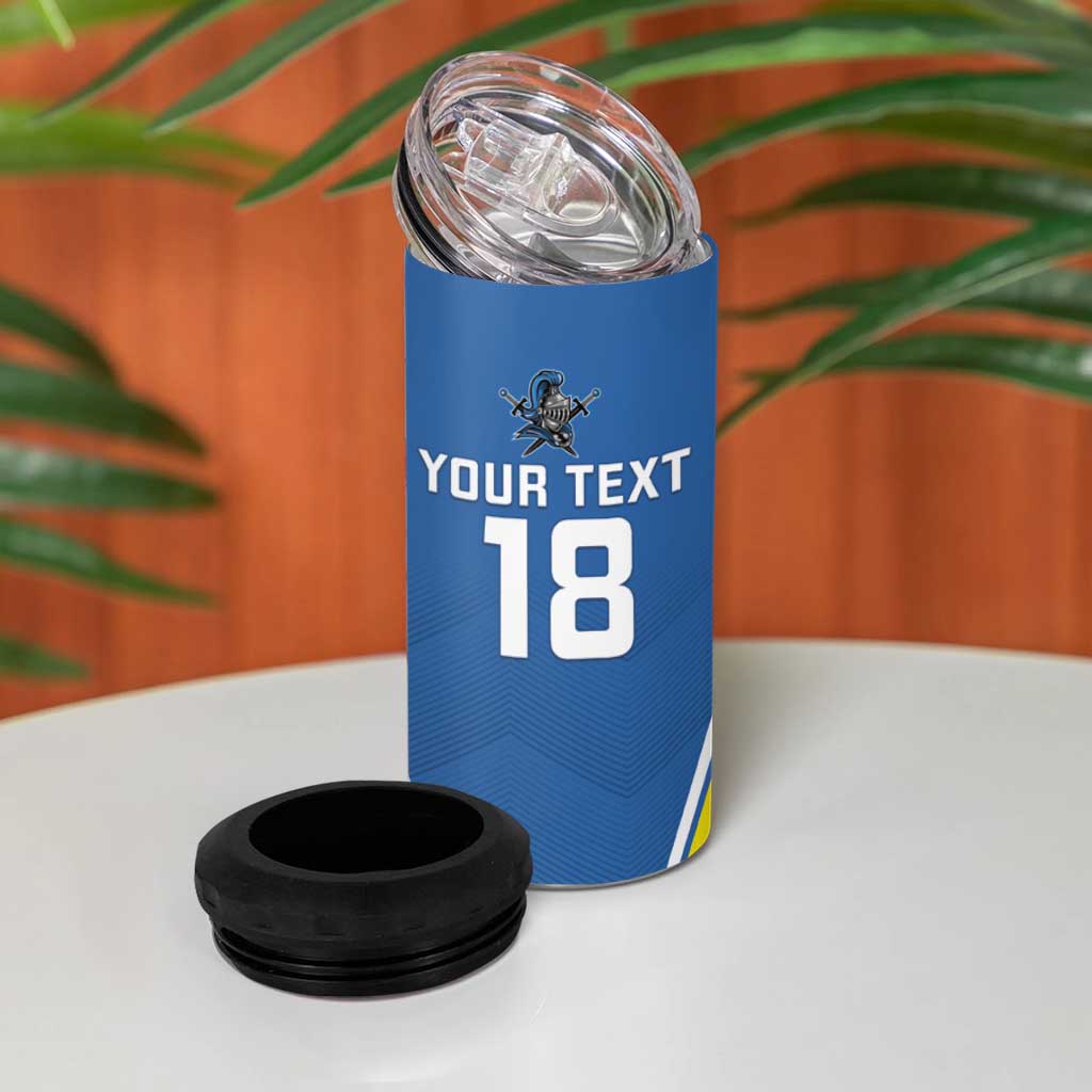 Custom West Knights of Yorkshire 4 in 1 Can Cooler Tumbler Skate Hard Hit Harder Blue Version - Wonder Print Shop