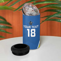 Custom West Knights of Yorkshire 4 in 1 Can Cooler Tumbler Skate Hard Hit Harder Blue Version - Wonder Print Shop