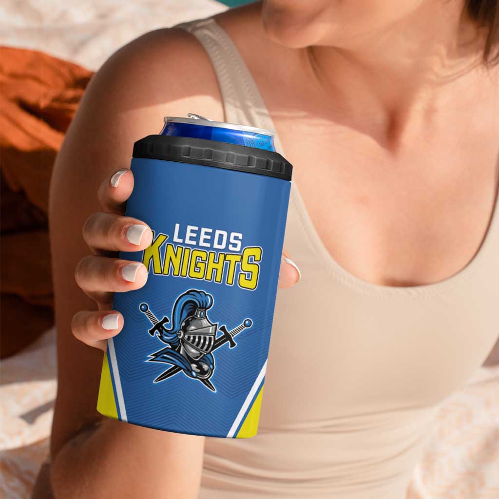 Custom West Knights of Yorkshire 4 in 1 Can Cooler Tumbler Skate Hard Hit Harder Blue Version - Wonder Print Shop