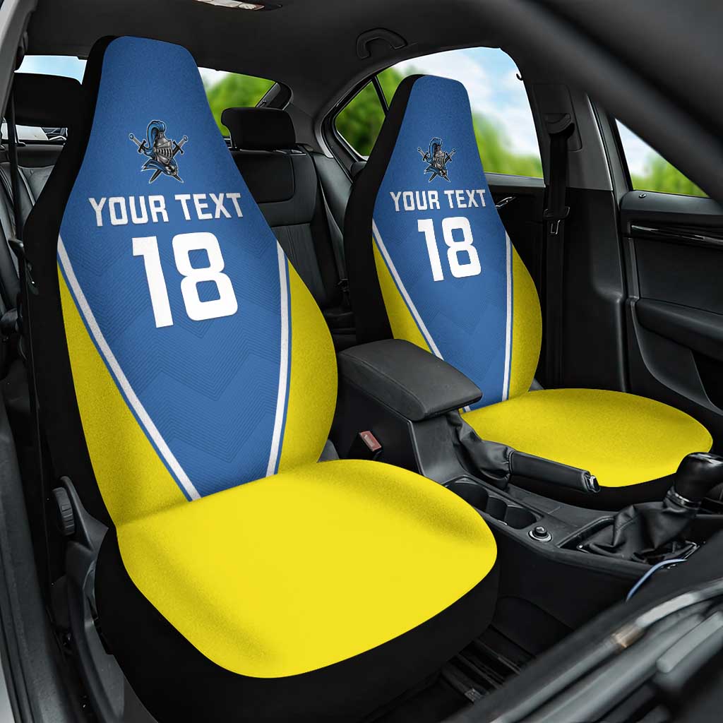 Custom West Knights of Yorkshire Car Seat Cover Skate Hard Hit Harder Blue Version - Wonder Print Shop