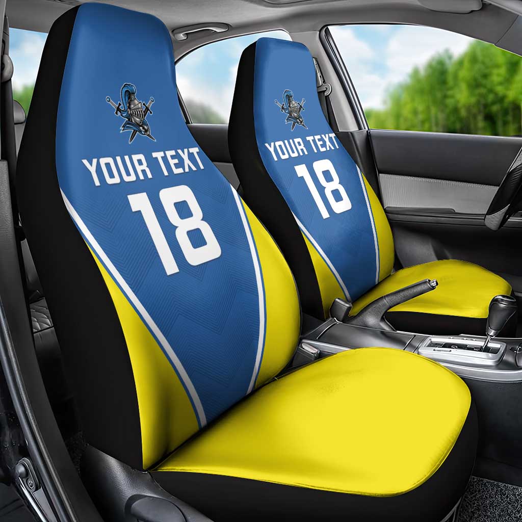 Custom West Knights of Yorkshire Car Seat Cover Skate Hard Hit Harder Blue Version - Wonder Print Shop