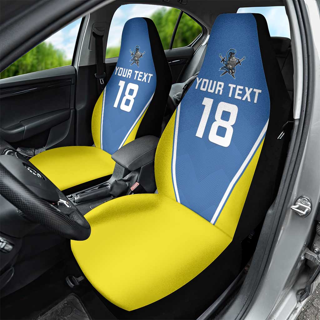 Custom West Knights of Yorkshire Car Seat Cover Skate Hard Hit Harder Blue Version - Wonder Print Shop