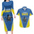 Custom West Knights of Yorkshire Couples Matching Long Sleeve Bodycon Dress and Hawaiian Shirt Skate Hard Hit Harder Blue Version - Wonder Print Shop
