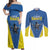 Custom West Knights of Yorkshire Couples Matching Off Shoulder Maxi Dress and Long Sleeve Button Shirt Skate Hard Hit Harder Blue Version - Wonder Print Shop
