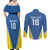 Custom West Knights of Yorkshire Couples Matching Off Shoulder Maxi Dress and Long Sleeve Button Shirt Skate Hard Hit Harder Blue Version - Wonder Print Shop