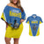Custom West Knights of Yorkshire Couples Matching Off Shoulder Short Dress and Hawaiian Shirt Skate Hard Hit Harder Blue Version - Wonder Print Shop