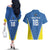 Custom West Knights of Yorkshire Couples Matching Off The Shoulder Long Sleeve Dress and Hawaiian Shirt Skate Hard Hit Harder Blue Version - Wonder Print Shop