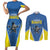 Custom West Knights of Yorkshire Couples Matching Short Sleeve Bodycon Dress and Long Sleeve Button Shirt Skate Hard Hit Harder Blue Version - Wonder Print Shop