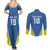 Custom West Knights of Yorkshire Couples Matching Summer Maxi Dress and Long Sleeve Button Shirt Skate Hard Hit Harder Blue Version - Wonder Print Shop