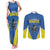 Custom West Knights of Yorkshire Couples Matching Tank Maxi Dress and Long Sleeve Button Shirt Skate Hard Hit Harder Blue Version - Wonder Print Shop