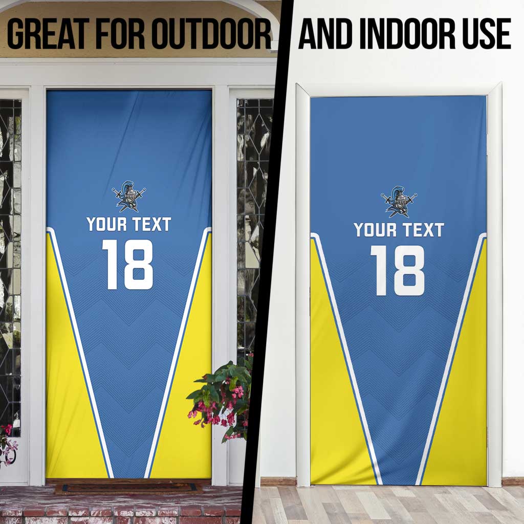 Custom West Knights of Yorkshire Door Cover Skate Hard Hit Harder Blue Version - Wonder Print Shop