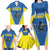 Custom West Knights of Yorkshire Family Matching Long Sleeve Bodycon Dress and Hawaiian Shirt Skate Hard Hit Harder Blue Version - Wonder Print Shop