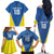 Custom West Knights of Yorkshire Family Matching Off The Shoulder Long Sleeve Dress and Hawaiian Shirt Skate Hard Hit Harder Blue Version - Wonder Print Shop