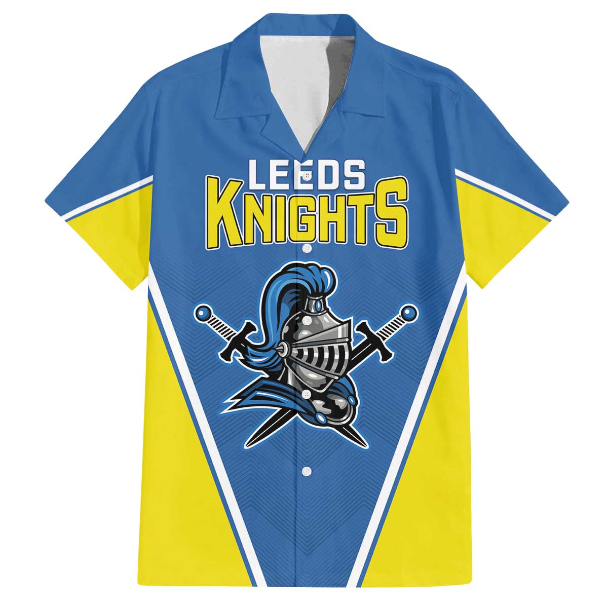 Custom West Knights of Yorkshire Family Matching Off The Shoulder Long Sleeve Dress and Hawaiian Shirt Skate Hard Hit Harder Blue Version - Wonder Print Shop