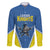 Custom West Knights of Yorkshire Family Matching Off The Shoulder Long Sleeve Dress and Hawaiian Shirt Skate Hard Hit Harder Blue Version - Wonder Print Shop