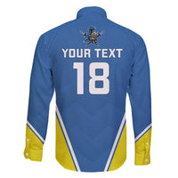 Custom West Knights of Yorkshire Family Matching Off The Shoulder Long Sleeve Dress and Hawaiian Shirt Skate Hard Hit Harder Blue Version - Wonder Print Shop