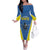 Custom West Knights of Yorkshire Family Matching Off The Shoulder Long Sleeve Dress and Hawaiian Shirt Skate Hard Hit Harder Blue Version - Wonder Print Shop