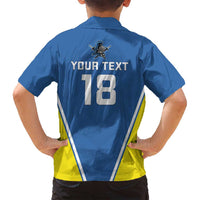Custom West Knights of Yorkshire Family Matching Off Shoulder Maxi Dress and Hawaiian Shirt Skate Hard Hit Harder Blue Version - Wonder Print Shop