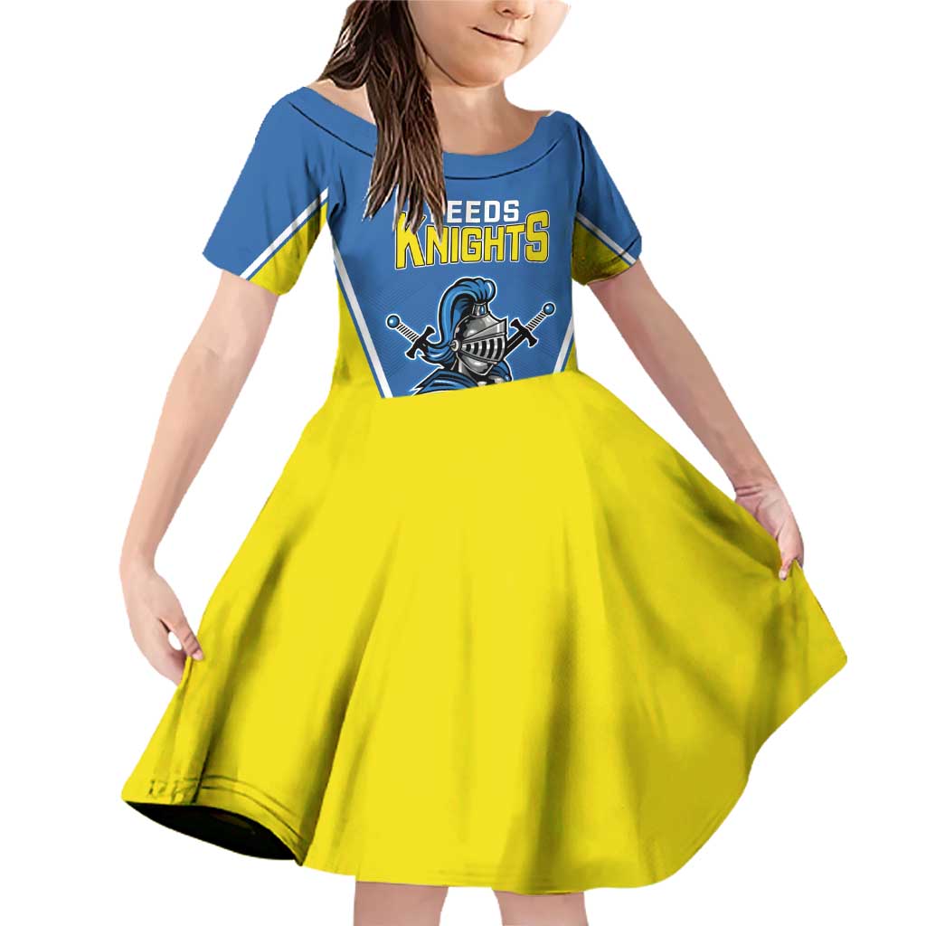 Custom West Knights of Yorkshire Family Matching Off Shoulder Short Dress and Hawaiian Shirt Skate Hard Hit Harder Blue Version - Wonder Print Shop