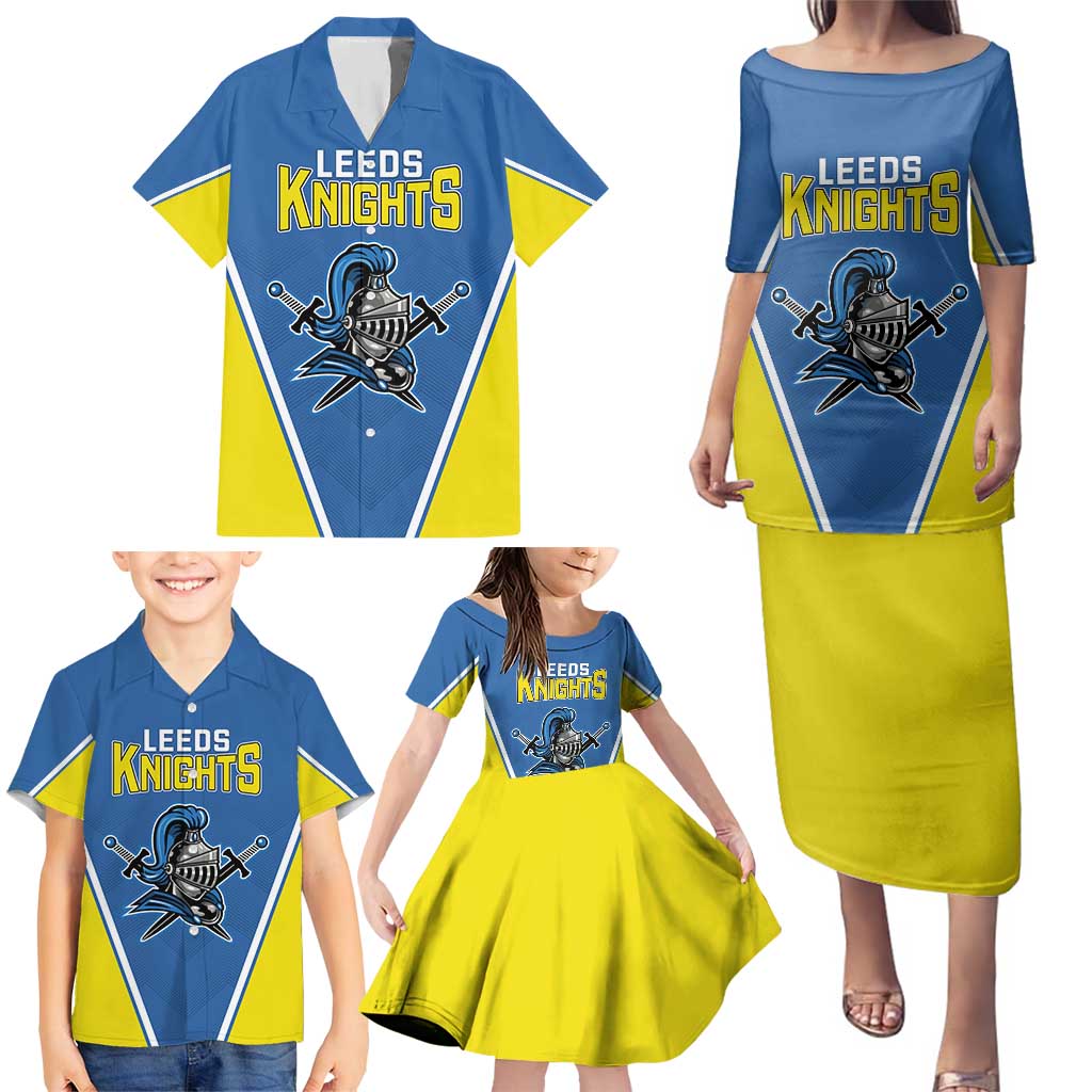 Custom West Knights of Yorkshire Family Matching Puletasi and Hawaiian Shirt Skate Hard Hit Harder Blue Version - Wonder Print Shop