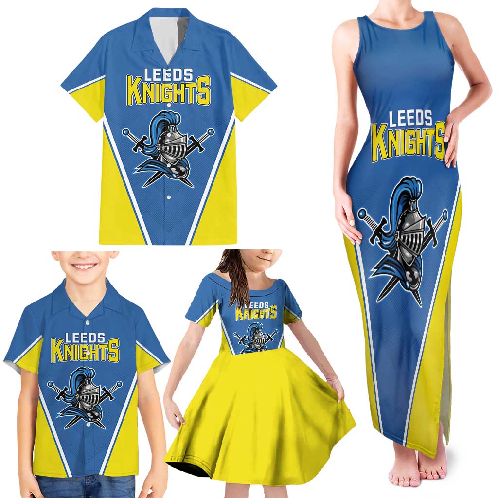 Custom West Knights of Yorkshire Family Matching Tank Maxi Dress and Hawaiian Shirt Skate Hard Hit Harder Blue Version - Wonder Print Shop