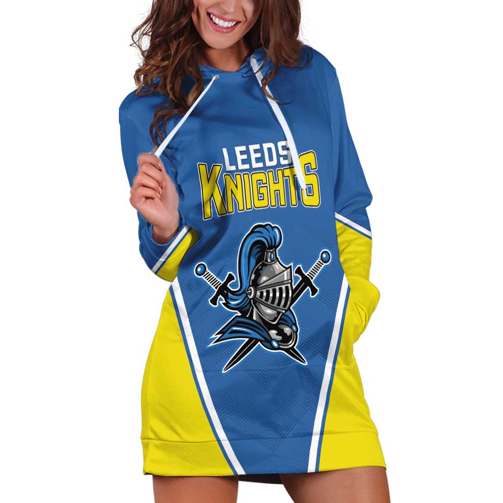Custom West Knights of Yorkshire Hoodie Dress Skate Hard Hit Harder Blue Version - Wonder Print Shop