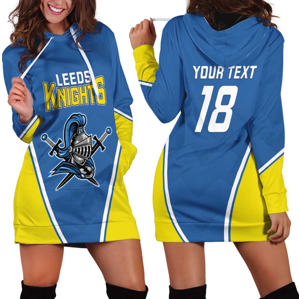 Custom West Knights of Yorkshire Hoodie Dress Skate Hard Hit Harder Blue Version - Wonder Print Shop