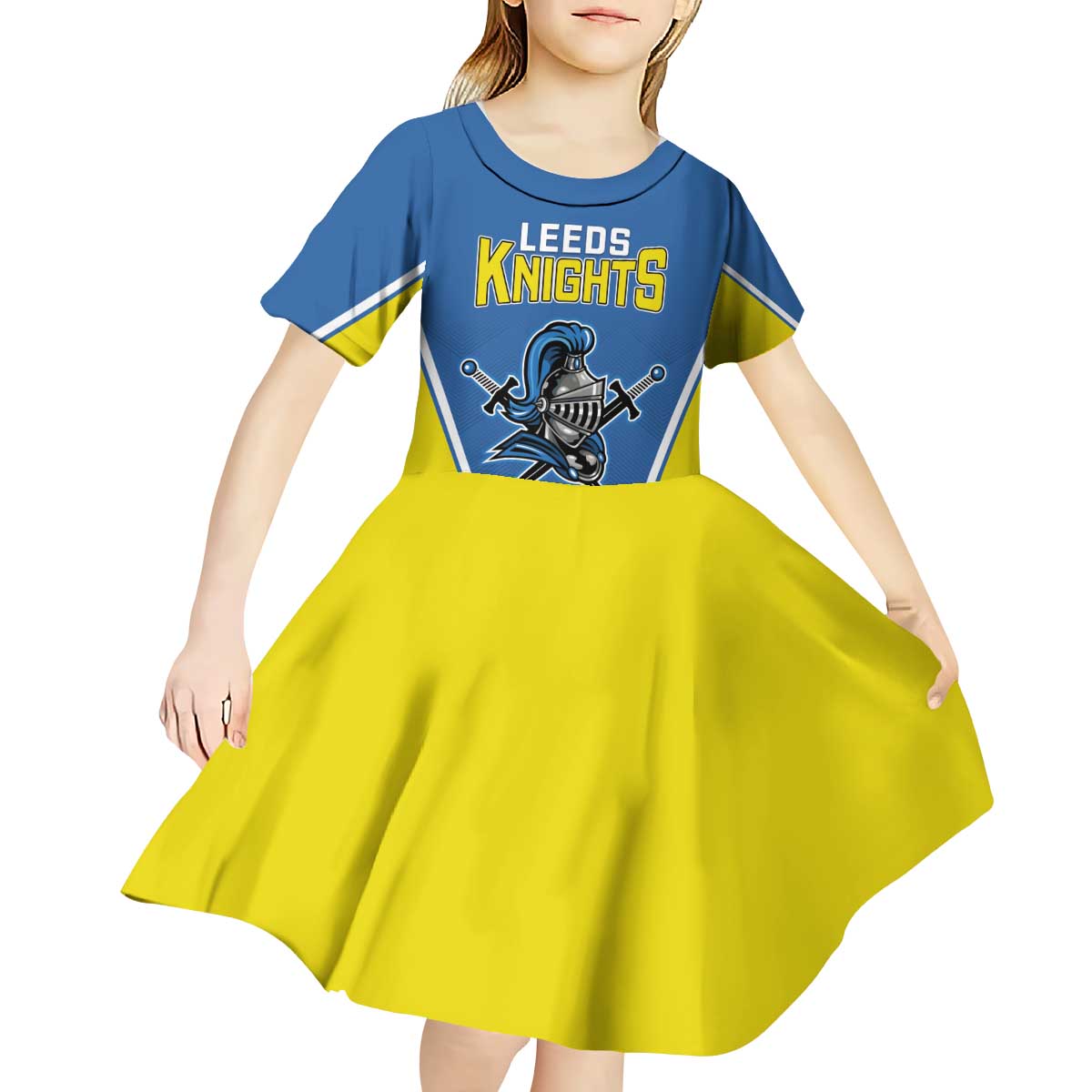 Custom West Knights of Yorkshire Kid Short Sleeve Dress Skate Hard Hit Harder Blue Version - Wonder Print Shop