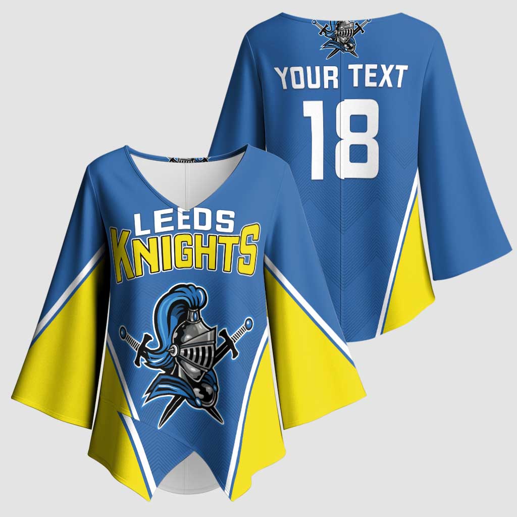 Custom West Knights of Yorkshire Kimono Sleeve Blouse Skate Hard Hit Harder Blue Version - Wonder Print Shop