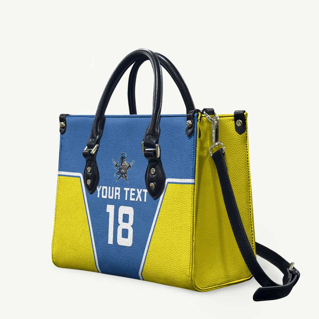 Custom West Knights of Yorkshire Leather Bag Skate Hard Hit Harder Blue Version - Wonder Print Shop