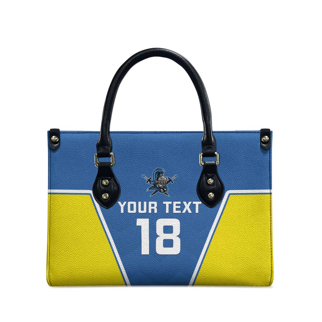 Custom West Knights of Yorkshire Leather Bag Skate Hard Hit Harder Blue Version - Wonder Print Shop