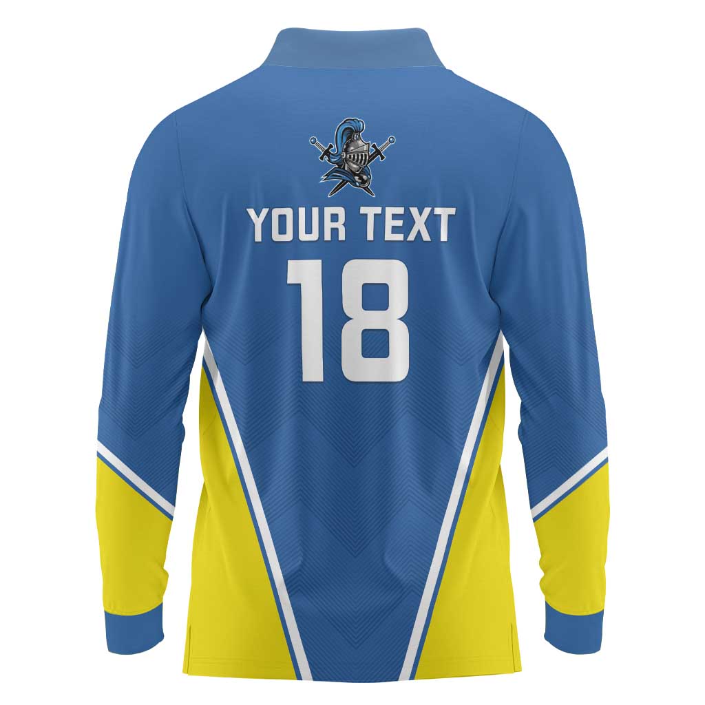 Custom West Knights of Yorkshire Long Sleeve Polo Shirt Skate Hard Hit Harder Blue Version - Wonder Print Shop