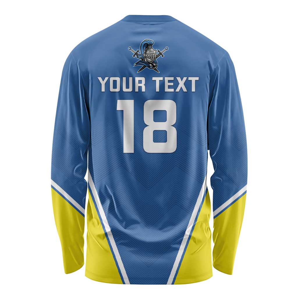 Custom West Knights of Yorkshire Long Sleeve Shirt Skate Hard Hit Harder Blue Version - Wonder Print Shop