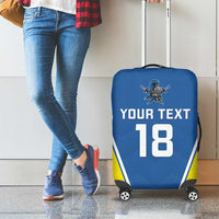 Custom West Knights of Yorkshire Luggage Cover Skate Hard Hit Harder Blue Version - Wonder Print Shop