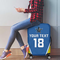 Custom West Knights of Yorkshire Luggage Cover Skate Hard Hit Harder Blue Version - Wonder Print Shop