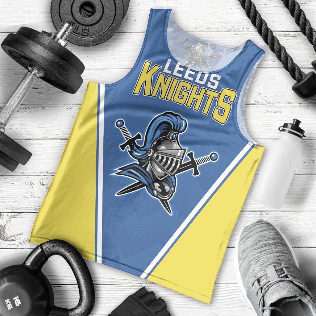 Custom West Knights of Yorkshire Men Tank Top Skate Hard Hit Harder Blue Version - Wonder Print Shop
