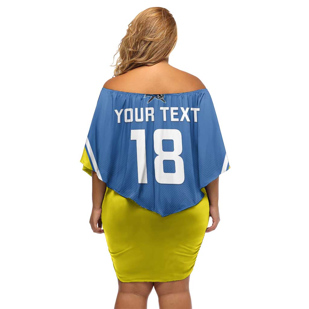 Custom West Knights of Yorkshire Off Shoulder Short Dress Skate Hard Hit Harder Blue Version - Wonder Print Shop