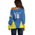 Custom West Knights of Yorkshire Off Shoulder Sweater Skate Hard Hit Harder Blue Version - Wonder Print Shop