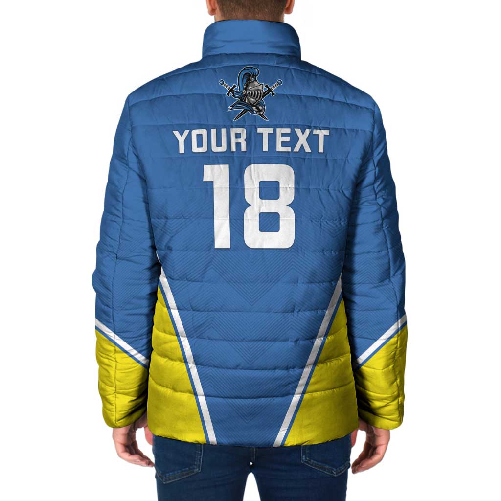 Custom West Knights of Yorkshire Padded Jacket Skate Hard Hit Harder Blue Version - Wonder Print Shop