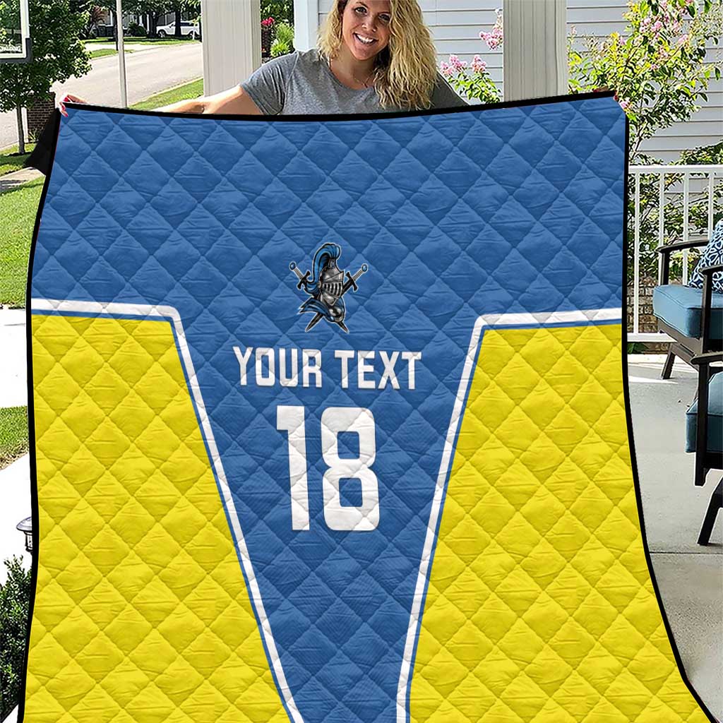 Custom West Knights of Yorkshire Quilt Skate Hard Hit Harder Blue Version - Wonder Print Shop