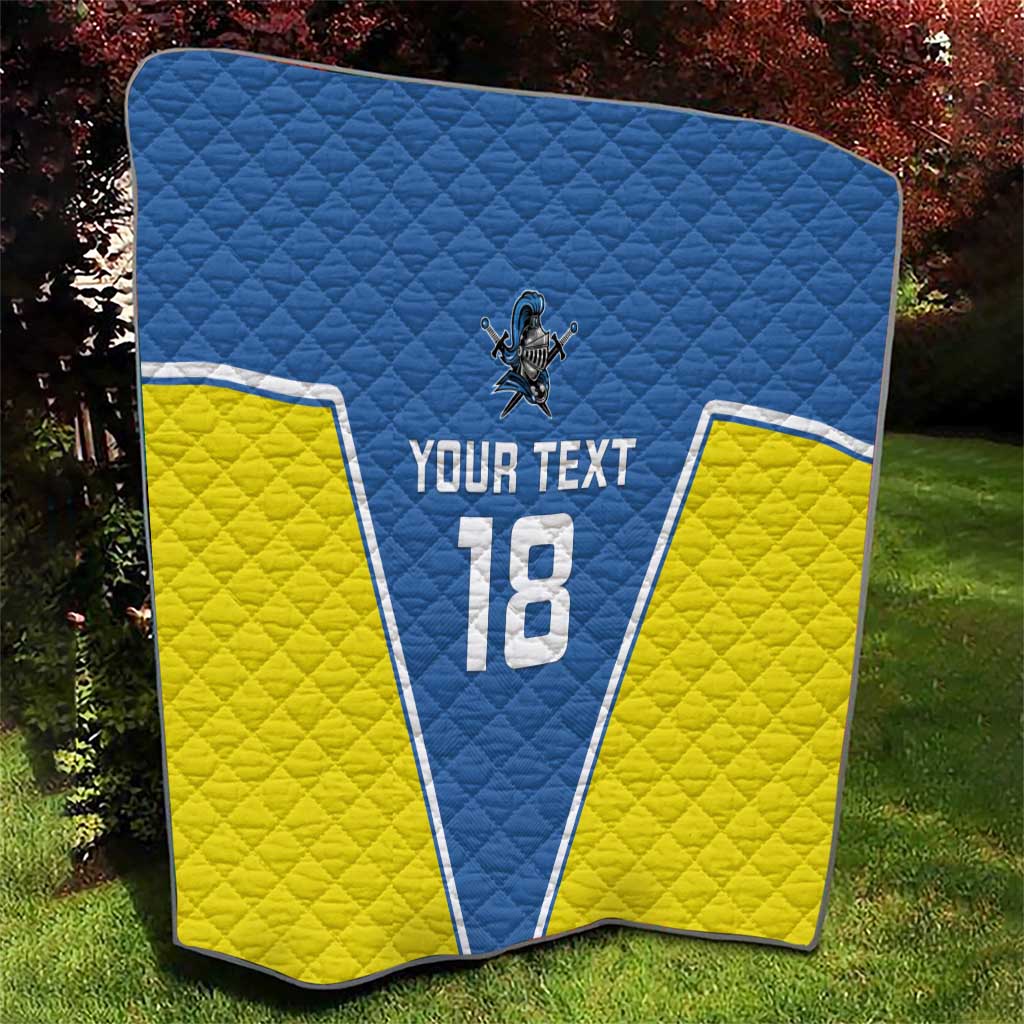 Custom West Knights of Yorkshire Quilt Skate Hard Hit Harder Blue Version - Wonder Print Shop