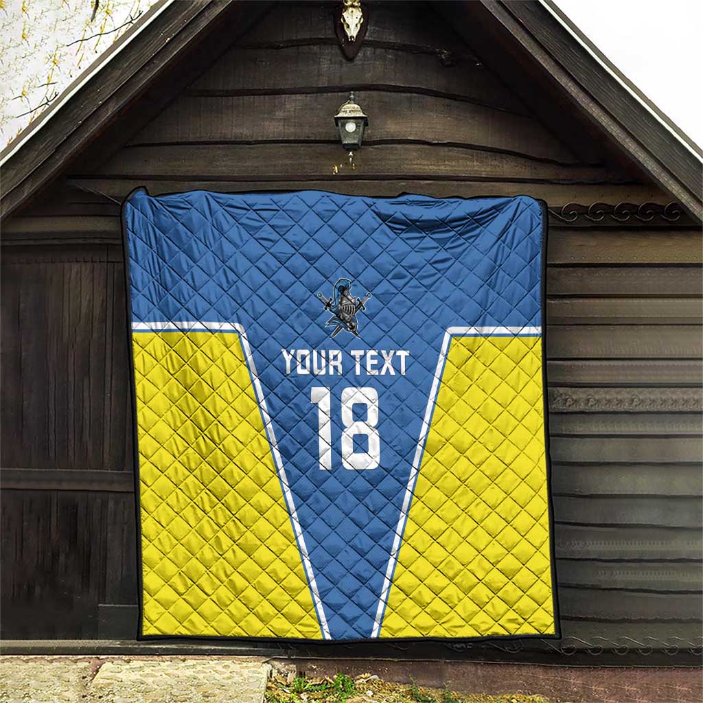 Custom West Knights of Yorkshire Quilt Skate Hard Hit Harder Blue Version - Wonder Print Shop