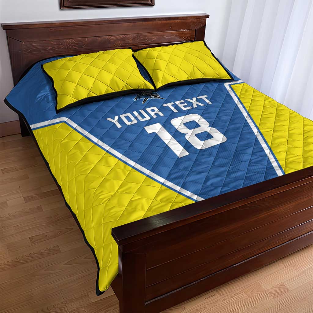 Custom West Knights of Yorkshire Quilt Bed Set Skate Hard Hit Harder Blue Version - Wonder Print Shop