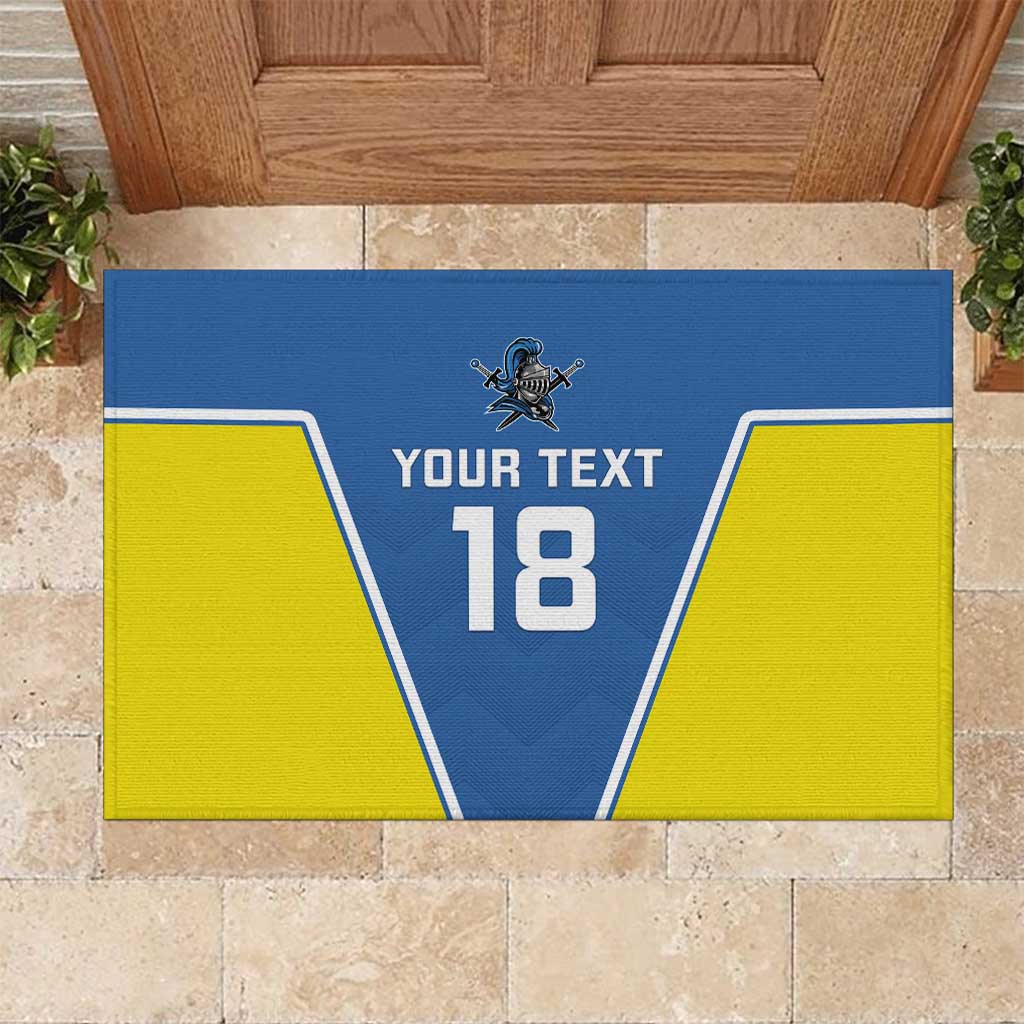 Custom West Knights of Yorkshire Rubber Doormat Skate Hard Hit Harder Blue Version - Wonder Print Shop