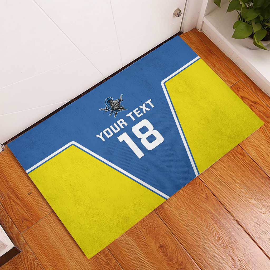 Custom West Knights of Yorkshire Rubber Doormat Skate Hard Hit Harder Blue Version - Wonder Print Shop