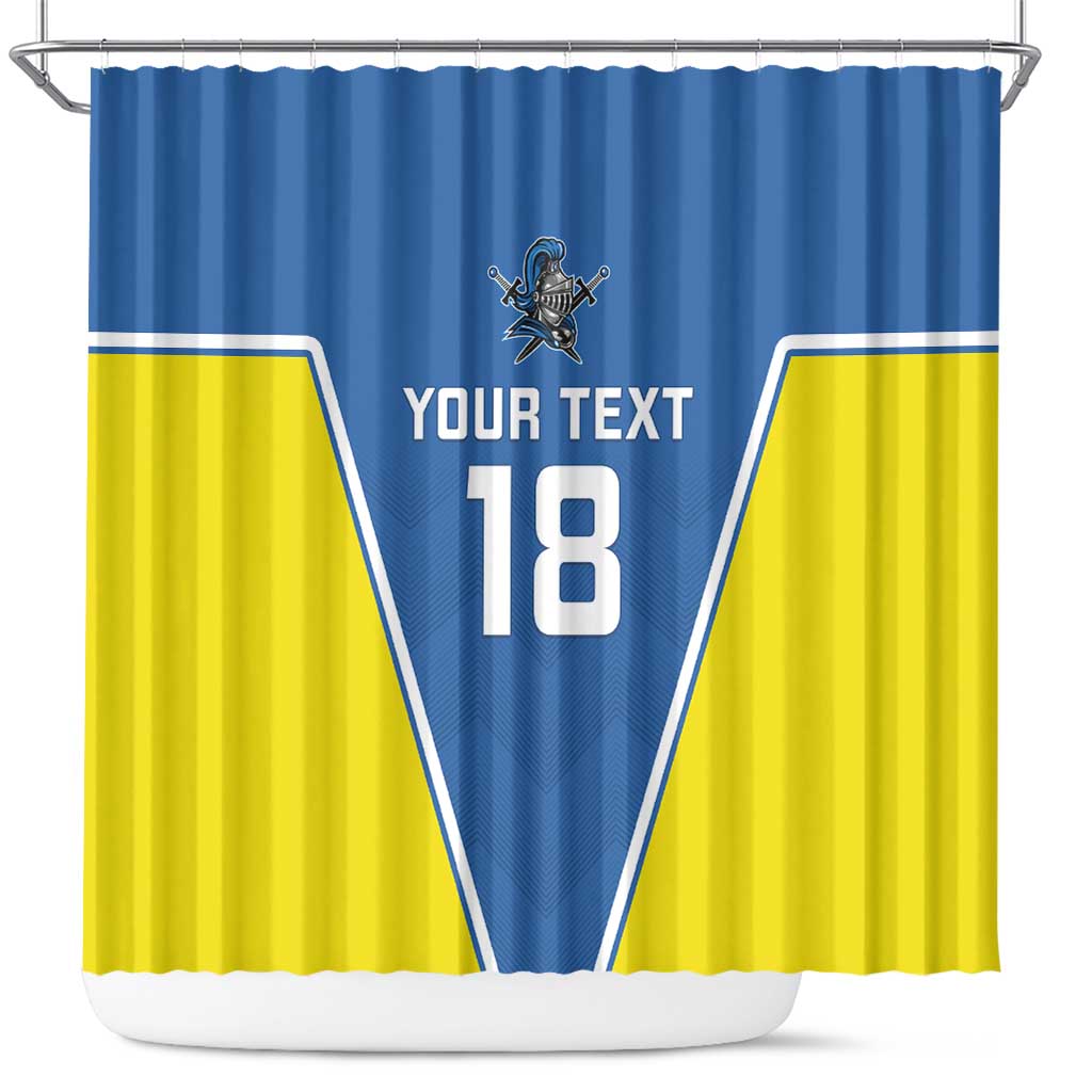 Custom West Knights of Yorkshire Shower Curtain Skate Hard Hit Harder Blue Version - Wonder Print Shop
