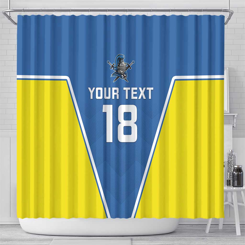 Custom West Knights of Yorkshire Shower Curtain Skate Hard Hit Harder Blue Version - Wonder Print Shop