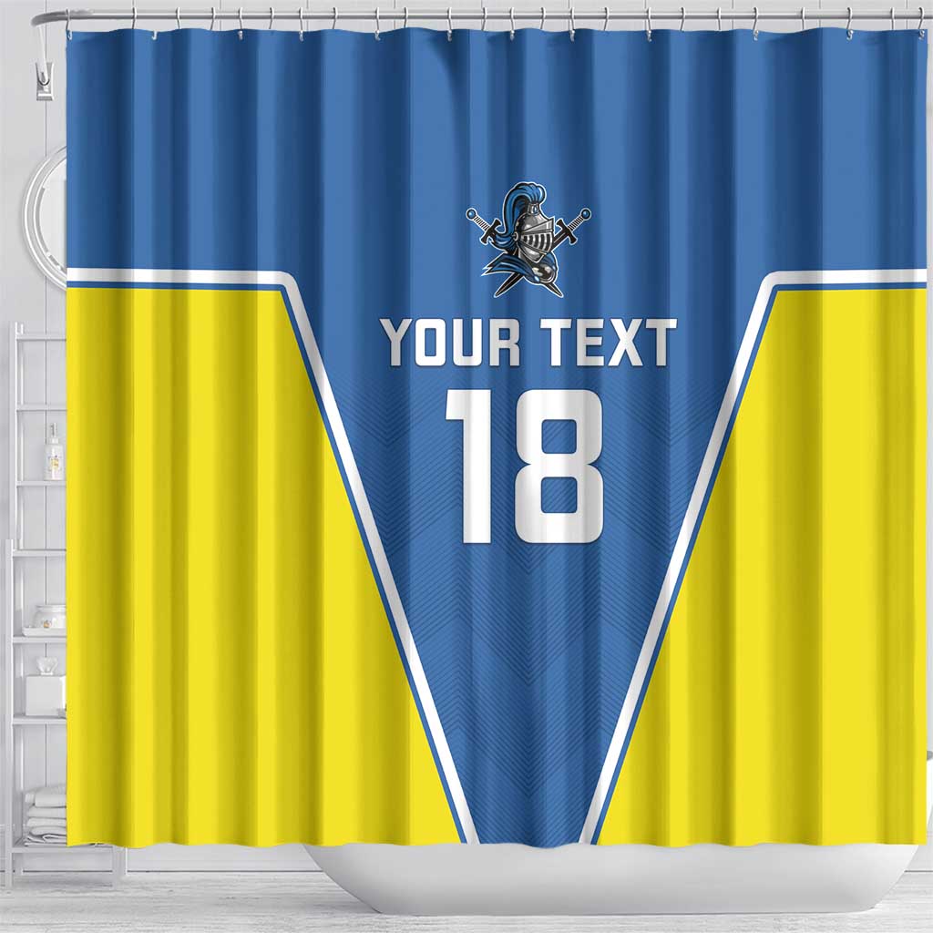 Custom West Knights of Yorkshire Shower Curtain Skate Hard Hit Harder Blue Version - Wonder Print Shop