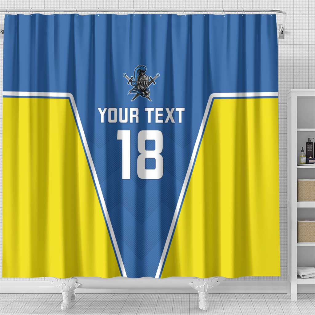 Custom West Knights of Yorkshire Shower Curtain Skate Hard Hit Harder Blue Version - Wonder Print Shop